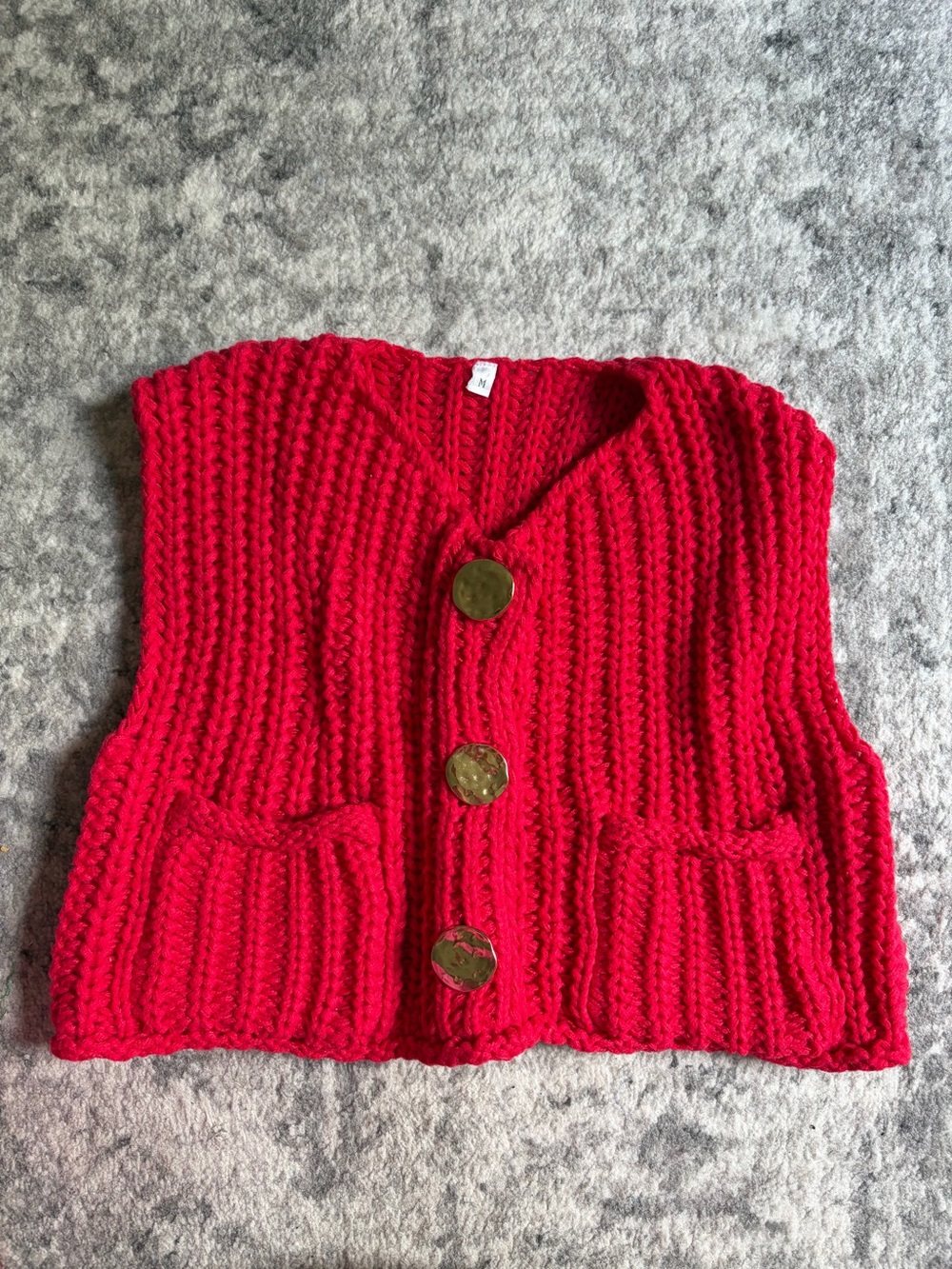 Red Knit Women's Vest